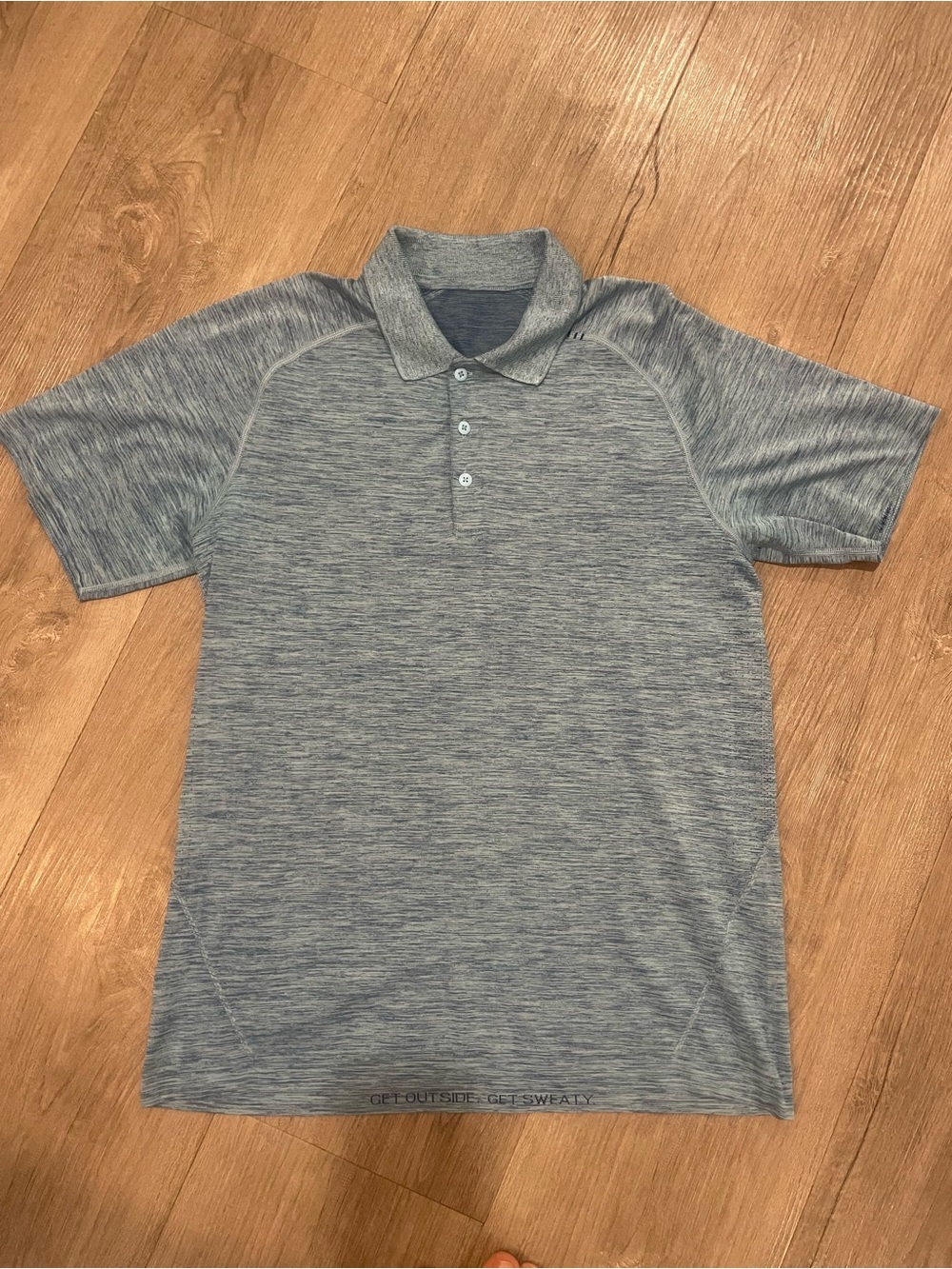 lululemon athletica Heathered Gray-Blue Polo